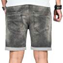 Alessandro Salvarini Herren Jeans Shorts Grau Comfort Fit O243 W29