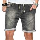 Alessandro Salvarini Herren Jeans Shorts Grau Comfort Fit...