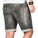 Alessandro Salvarini Herren Jeans Shorts Grau Comfort Fit O243 W32