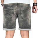 Alessandro Salvarini Herren Jeans Shorts Grau Comfort Fit O243 W32