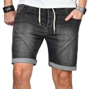 Alessandro Salvarini Herren Jeans Shorts Dunkelgrau...