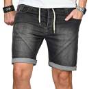 Alessandro Salvarini Herren Jeans Shorts Dunkelgrau Comfort Fit O244 W29
