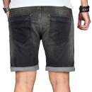Alessandro Salvarini Herren Jeans Shorts Dunkelgrau Comfort Fit O244 W29