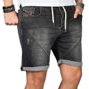 Alessandro Salvarini Herren Jeans Shorts Dunkelgrau Comfort Fit O244 W33