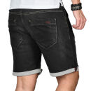 Alessandro Salvarini Herren Jeans Shorts Schwarz Comfort Fit O245