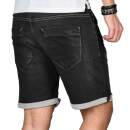 Alessandro Salvarini Herren Jeans Shorts Schwarz Comfort Fit O245 W29
