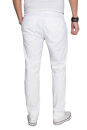 Alessandro Salvarini Herren Designer Chino Stoff Hose Weiss Regular Fit O016 W30 L30