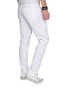 Alessandro Salvarini Herren Designer Chino Stoff Hose Weiss Regular Fit O016 W33 L30