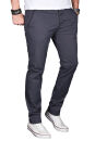 Alessandro Salvarini Herren Designer Chino Stoff Hose Anthrazit Regular Slim O024