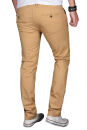 Alessandro Salvarini Herren Designer Chino Stoff Hose Beige Regular Slim O024 W30 L30