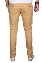 Alessandro Salvarini Herren Designer Chino Stoff Hose Beige Regular Slim O024 W30 L30