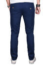 Alessandro Salvarini Herren Designer Chino Stoff Hose Dunkelblau Regular Slim O024