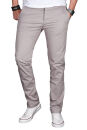 Alessandro Salvarini Herren Designer Chino Stoff Hose Hellgrau Regular Slim O024 W29 L30