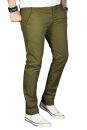 Alessandro Salvarini Herren Designer Chino Stoff Hose Olive Regular Slim O024 W29 L30