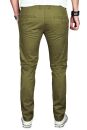 Alessandro Salvarini Herren Designer Chino Stoff Hose Olive Regular Slim O024 W29 L30