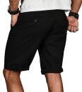 Alessandro Salvarini Herren Designer kurze Hose Schwarz Regular Fit O096