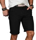 Alessandro Salvarini Herren Designer kurze Hose Schwarz Regular Fit O096