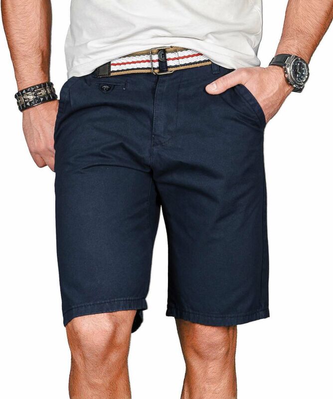 Alessandro Salvarini Herren Designer kurze Hose Navy Regular Fit O096 W29