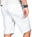 Alessandro Salvarini Herren Designer kurze Hose Weiss Regular Fit O096