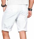 Alessandro Salvarini Herren Designer kurze Hose Weiss Regular Fit O096 W29