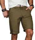 Alessandro Salvarini Herren Designer kurze Hose Grün Regular Fit O096