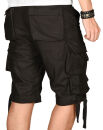 Alessandro Salvarini Herren Cargoshorts mit Gürtel O-079 - Schwarz