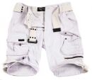 Alessandro Salvarini Herren Designer Cargo Shorts Weiß  O079 W29