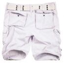 Alessandro Salvarini Herren Designer Cargo Shorts Weiß  O079 W32