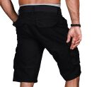 Alessandro Salvarini Herren Designer Cargo Shorts Schwarz O037 W36