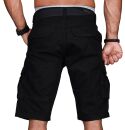 Alessandro Salvarini Herren Designer Cargo Shorts Schwarz O037 W36