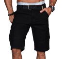 Alessandro Salvarini Herren Designer Cargo Shorts Schwarz O037 W42