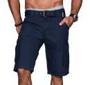 Alessandro Salvarini Herren Designer Cargo Shorts Navy O037