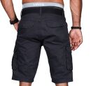 Alessandro Salvarini Herren Designer Cargo Shorts Anthrazit O037 W29