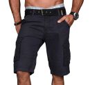 Alessandro Salvarini Herren Designer Cargo Shorts Anthrazit O037 W40