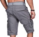 Alessandro Salvarini Herren Designer Cargo Shorts Grau O037 W29