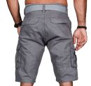 Alessandro Salvarini Herren Designer Cargo Shorts Grau O037 W29