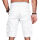 Alessandro Salvarini Herren Designer Cargo Shorts Weiss O037