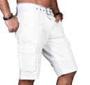 Alessandro Salvarini Herren Designer Cargo Shorts Weiss O037 W36