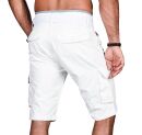 Alessandro Salvarini Herren Designer Cargo Shorts Weiss O037 W40