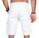 Alessandro Salvarini Herren Designer Cargo Shorts Weiss O037 W40