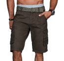 Alessandro Salvarini Herren Designer Cargo Shorts Khaki O037