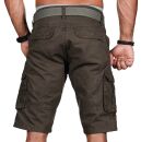 Alessandro Salvarini Herren Designer Cargo Shorts Khaki O037