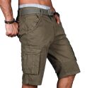 Alessandro Salvarini Herren Designer Cargo Shorts Grün O037 W29