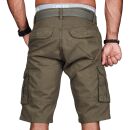 Alessandro Salvarini Herren Designer Cargo Shorts Grün O037 W29