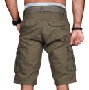 Alessandro Salvarini Herren Designer Cargo Shorts Grün O037 W34