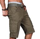 Alessandro Salvarini Herren Designer Cargo Shorts Grün O037 W36