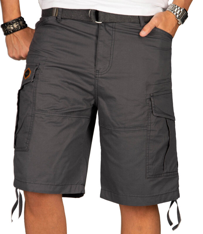 Alessandro Salvarini Herren Designer Cargo Shorts Anthrazit O133 W29