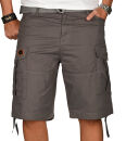 Alessandro Salvarini Herren Designer Cargo Shorts Grau O133