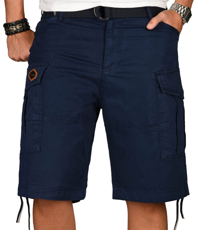 Alessandro Salvarini Herren Designer Cargo Shorts Navy O133 W31