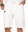 Alessandro Salvarini Herren Designer Cargo Shorts Weiss O133